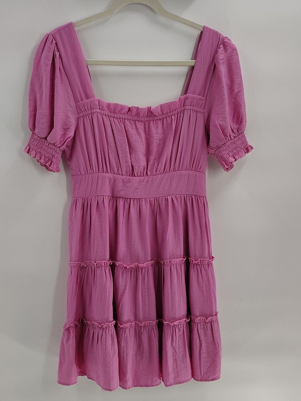 MINE Rose Ruffle Midi Dress Size Large Smock Back